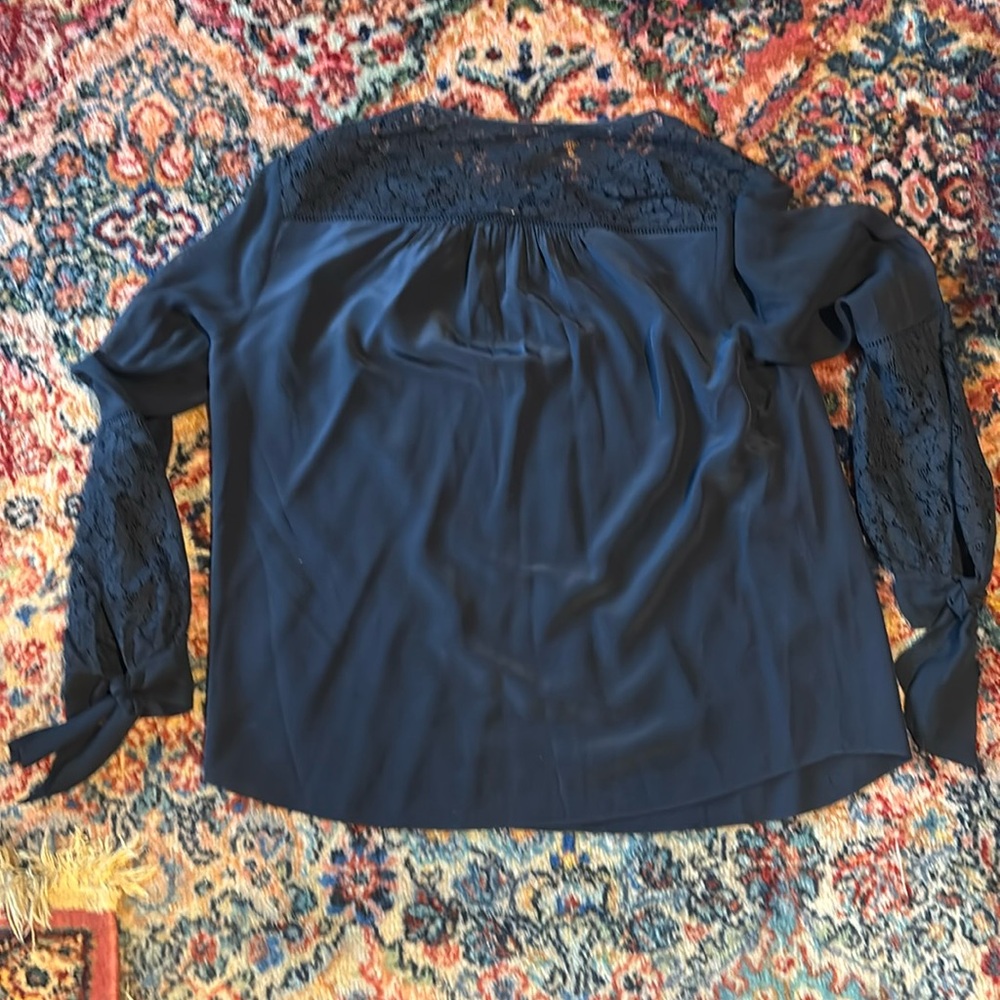 Silk and chiffon blouse with lace Rebecca Taylor size 10